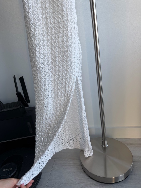 stradivarius White Crochet Maxi Dress with Scoop Neck - Picture 3 of 6